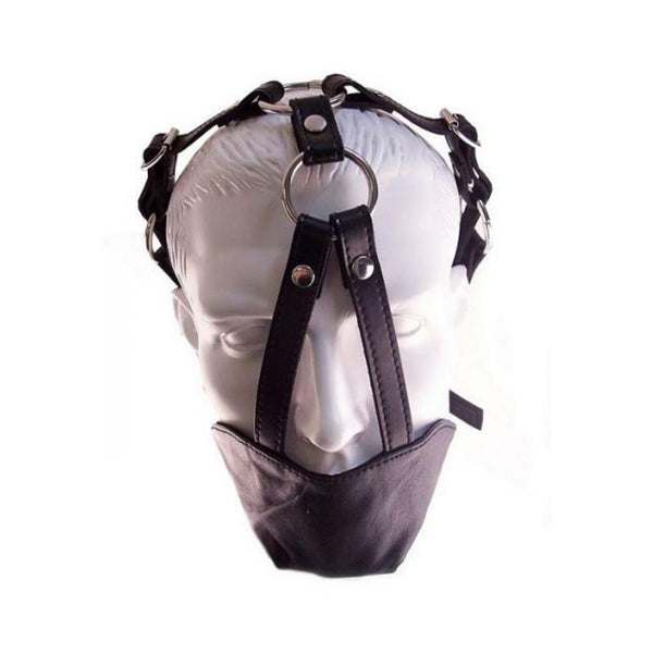Rouge Leather Mouth Chin Gag Black