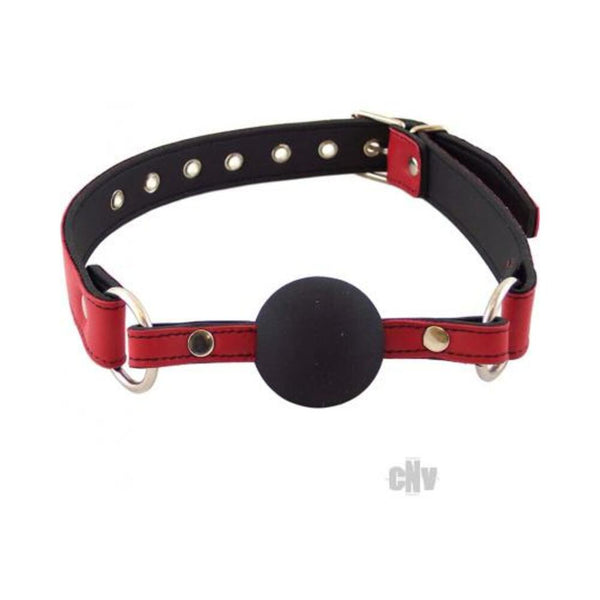 Rouge Leather Ball Gag Red