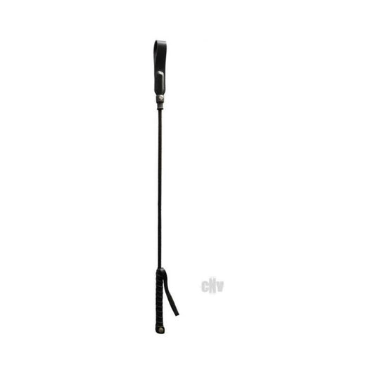 Rouge Long Riding Crop Slim Tip - Black