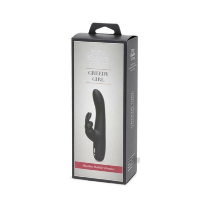 Fifty Shades of Grey Greedy Girl Rechargeable Slimline Rabbit Vibrator - Black