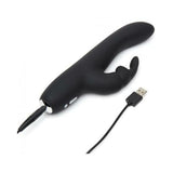 Fifty Shades of Grey Greedy Girl Rechargeable Slimline Rabbit Vibrator - Black