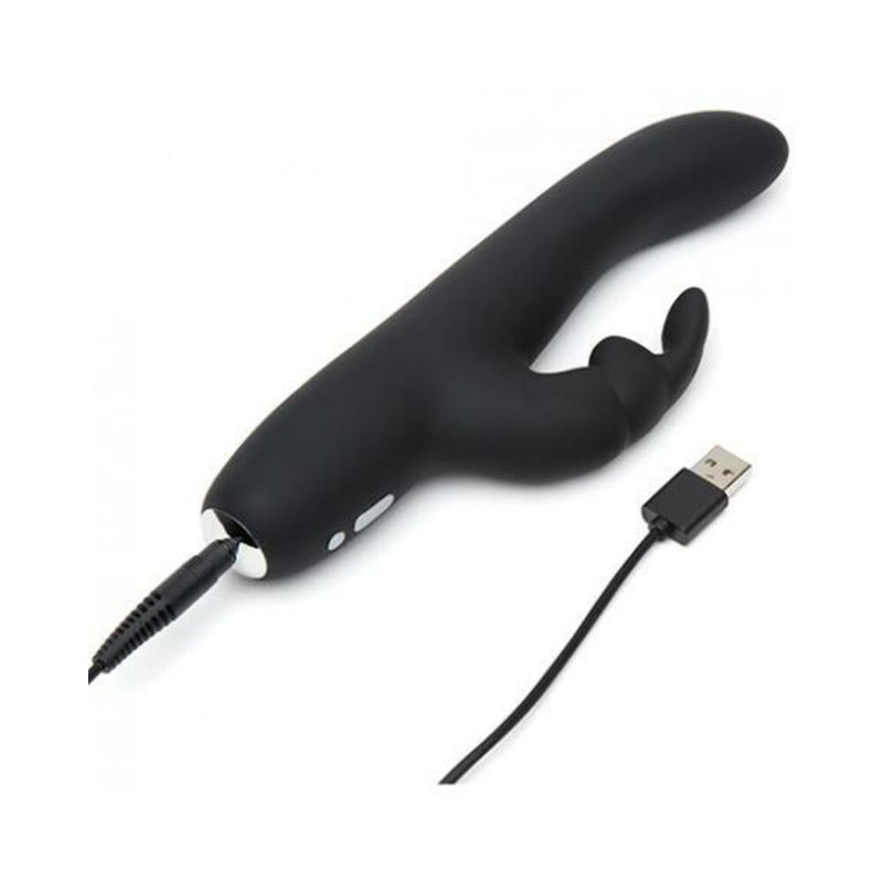 Fifty Shades of Grey Greedy Girl Rechargeable Slimline Rabbit Vibrator - Black