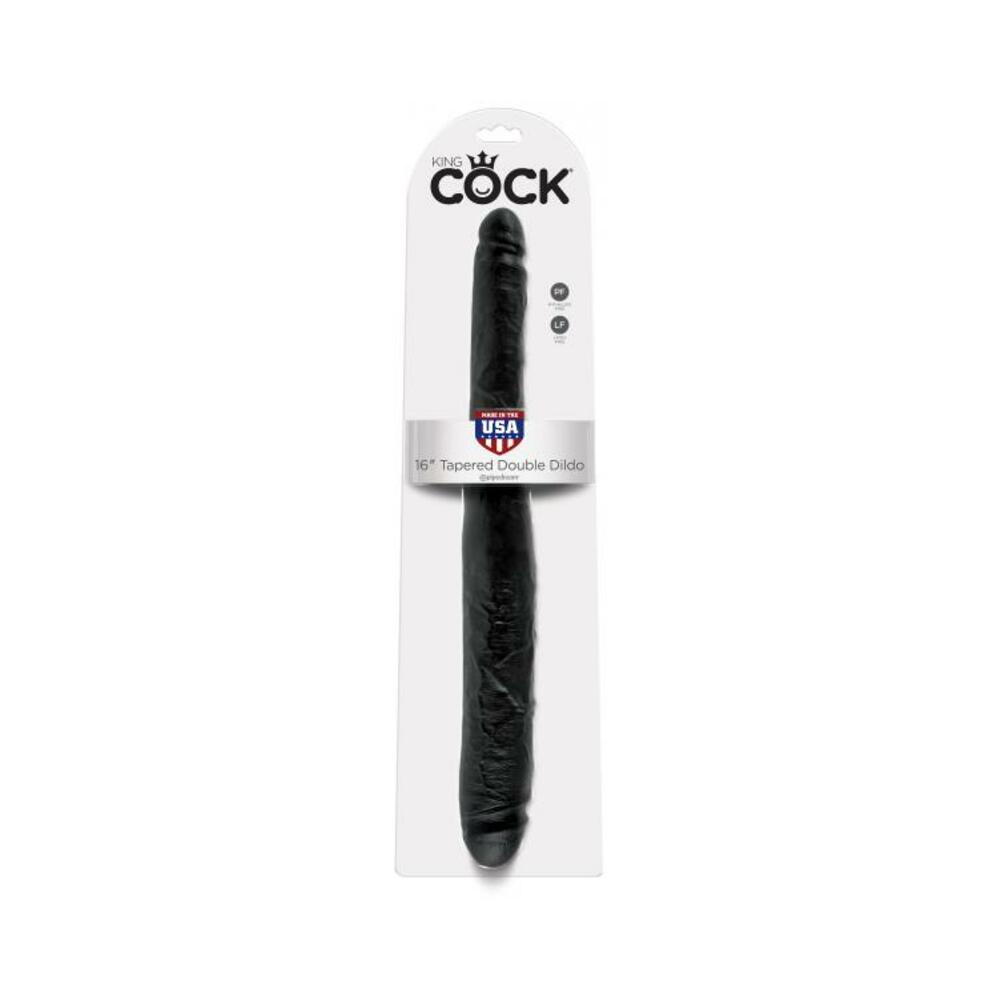 King Cock 16" Tapered Double Dildo - Black