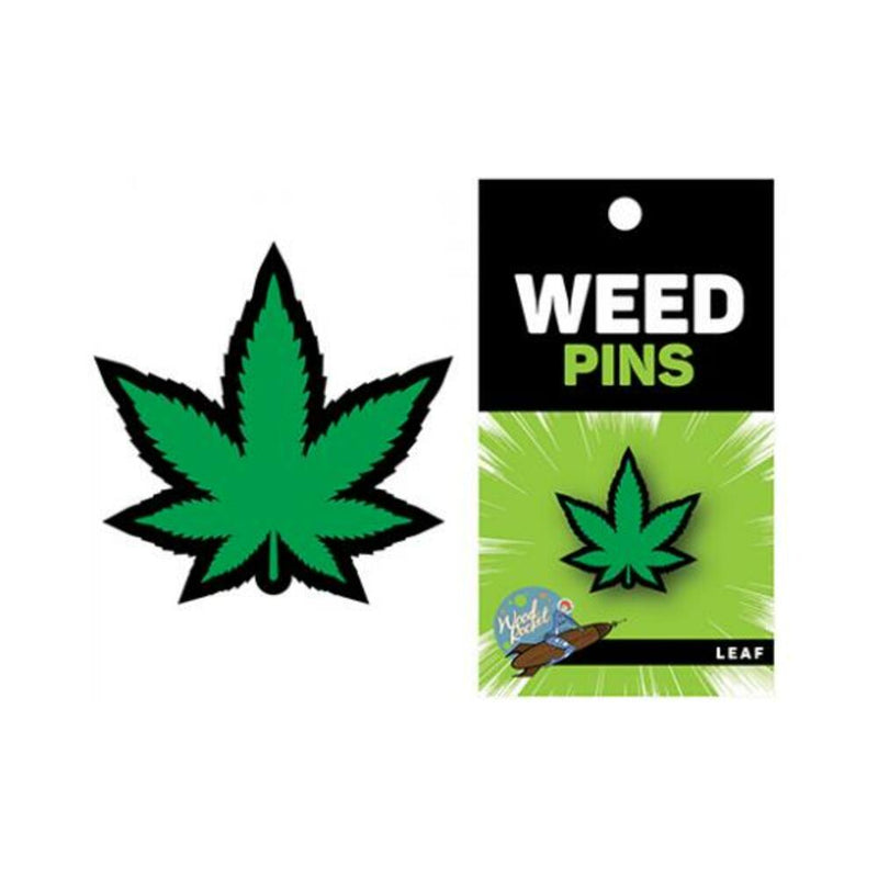 Weed Pin Green Marijuana Leaf