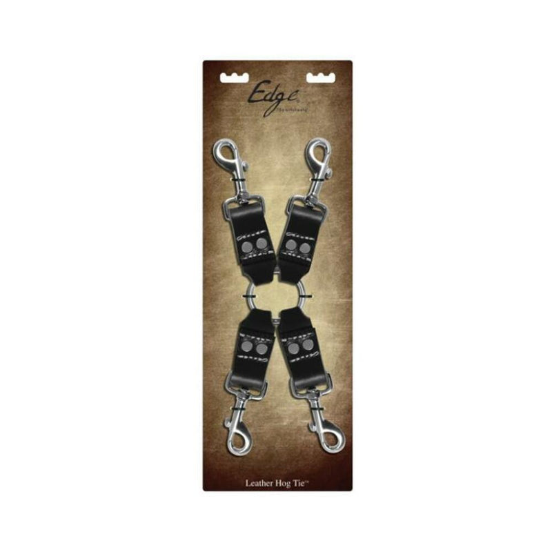 Edge Leather 4 Point Hog Tie Black Leather