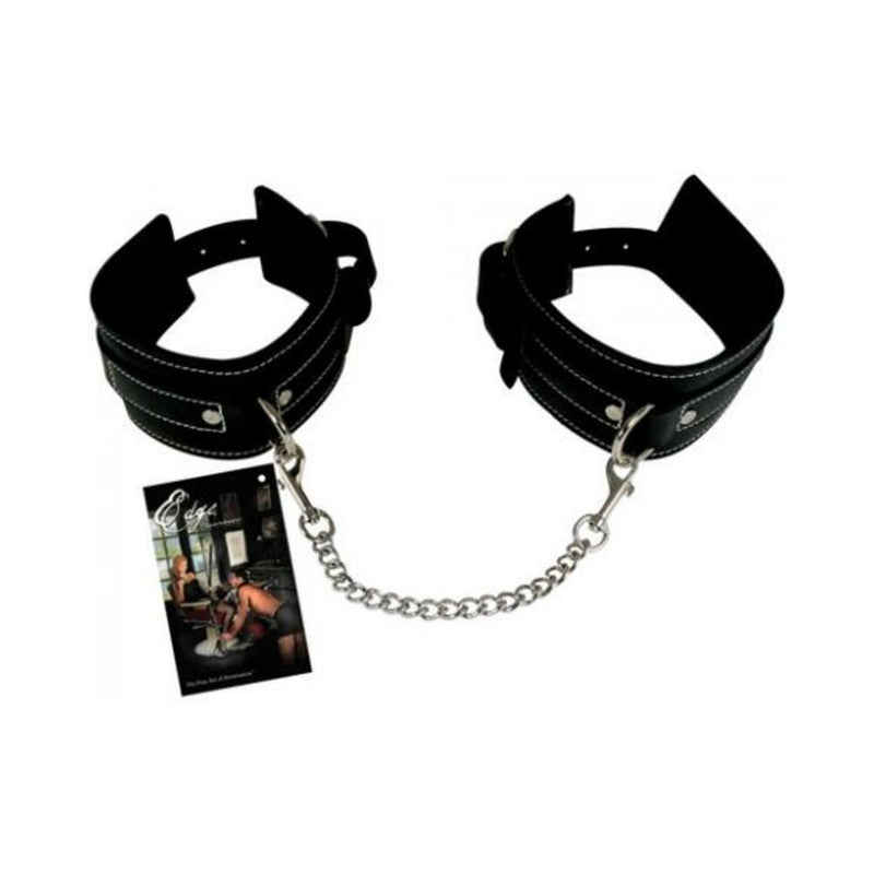 Edge Leather Wrist Restraints Blk