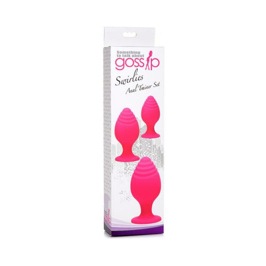 Gossip Swirlies Anal Plug Trio Set Silicone Magenta