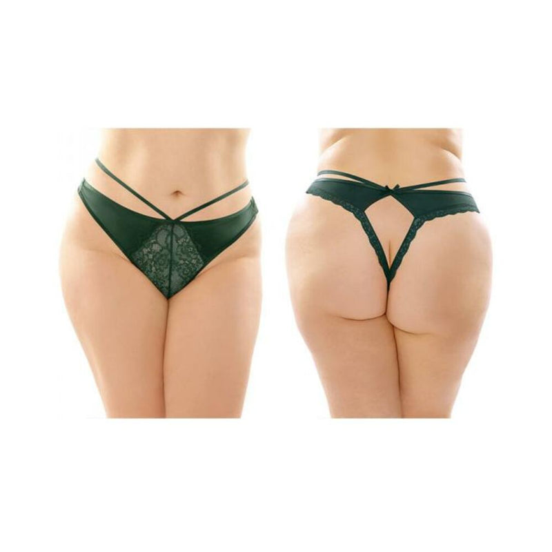 Kalina Strappy  Thong  Q/S Greem