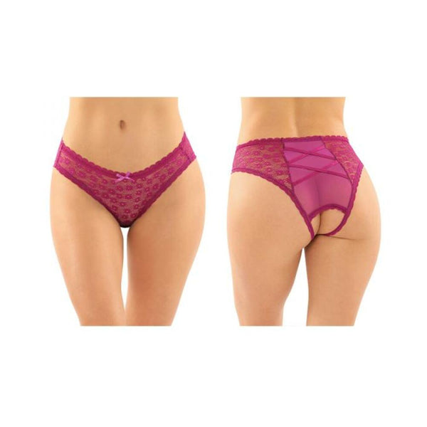 Daisy Crotchless  Panty 6pk S/M Berry
