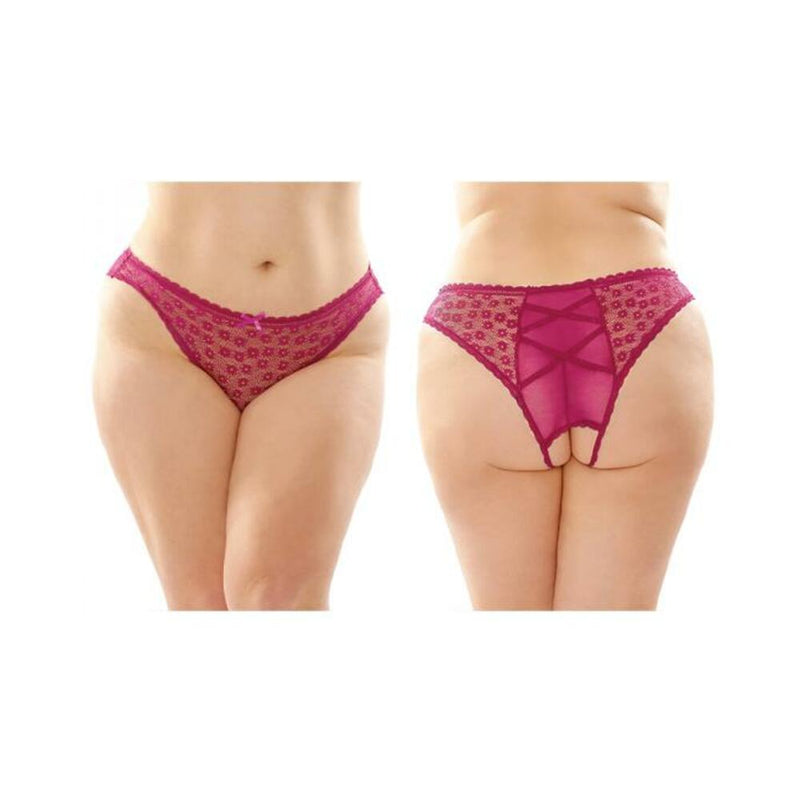 Daisy Crotchless  Panty 6pk Q/S Berry