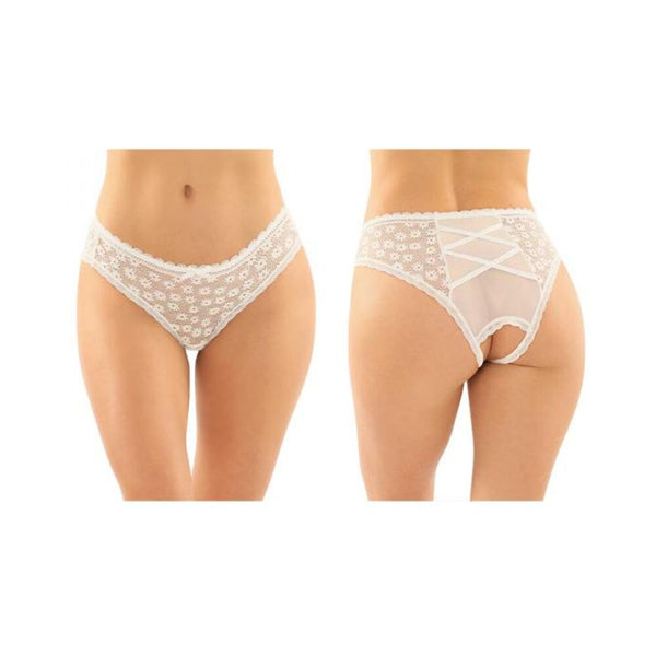 Daisy Crotchless Panty 6pk S/M White
