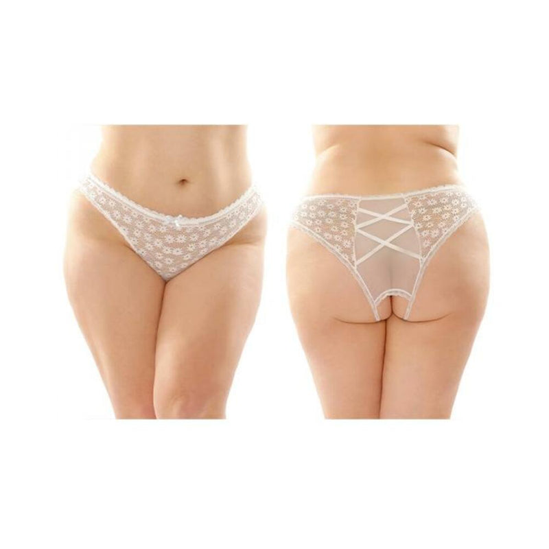 Daisy Crotchless Panty 6pk Q/S White