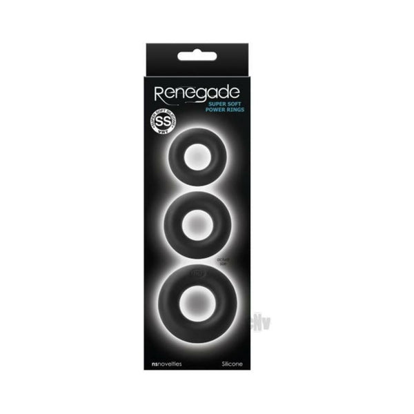 Renegade Super Soft Power Rings 3pk Blk