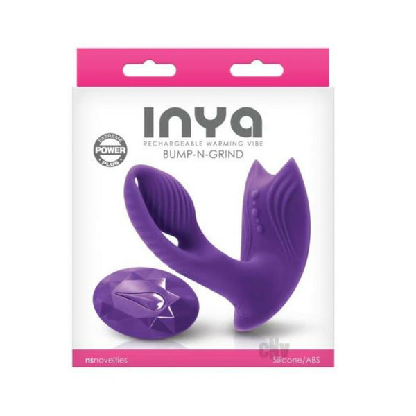 Inya Bump-n-grind Rechargeable Warming Dual Stimulator - Purple