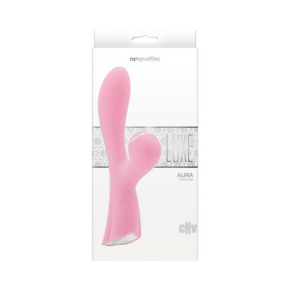 Luxe Aura Rechargeable Suction Dual Stimulator - Pink