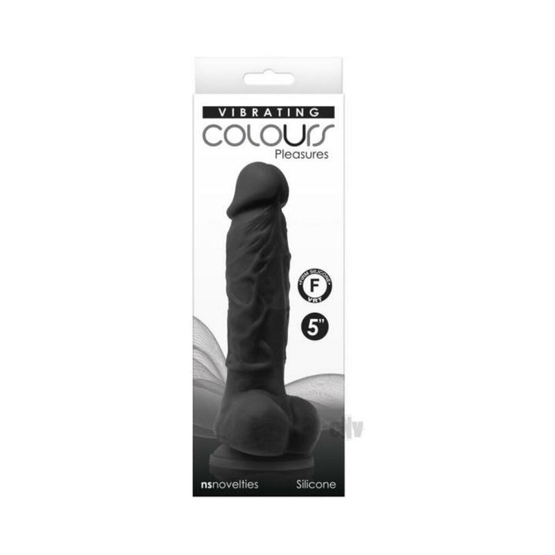 Colours Pleasures Vibrating 5" Dildo - Black