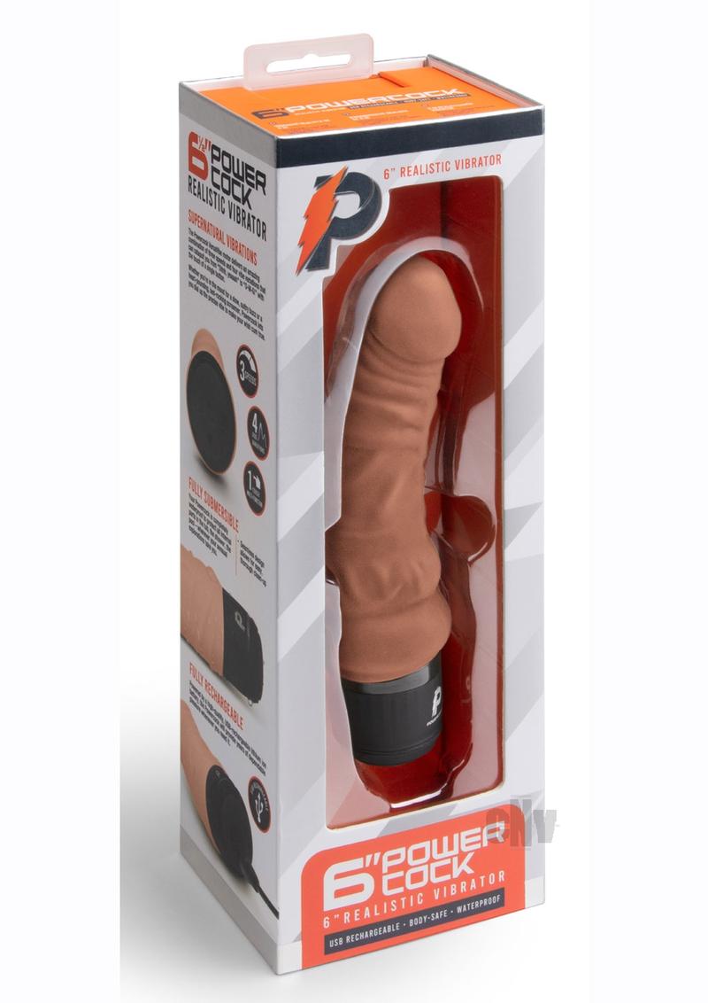 Powercocks 6' Realistic Vibrator - Mocha