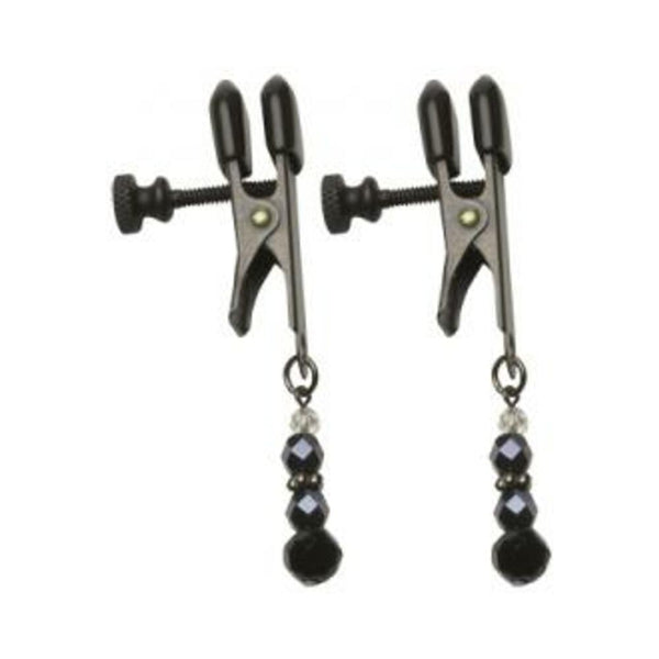 Black Beaded Clamps - Adjustable Broad Tip