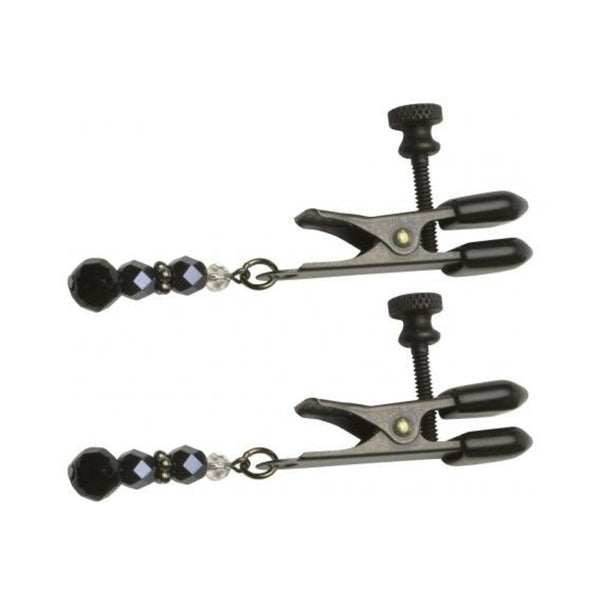 Black Beaded Clamps - Adjustable Broad Tip