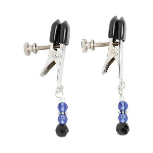 Blue Beaded Clamps With Broad Tip Nipple Clamps Blue
