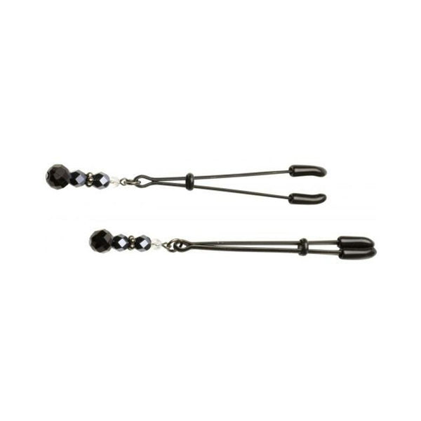 BLACK TWEEZER CLAMP BLACK W/BEADS