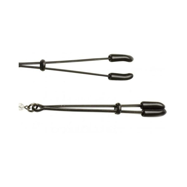 BLACK TWEEZER CLAMP BLACK W/BEADS