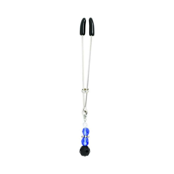 Beaded Clit Clamp With Tweezer Tip Blue