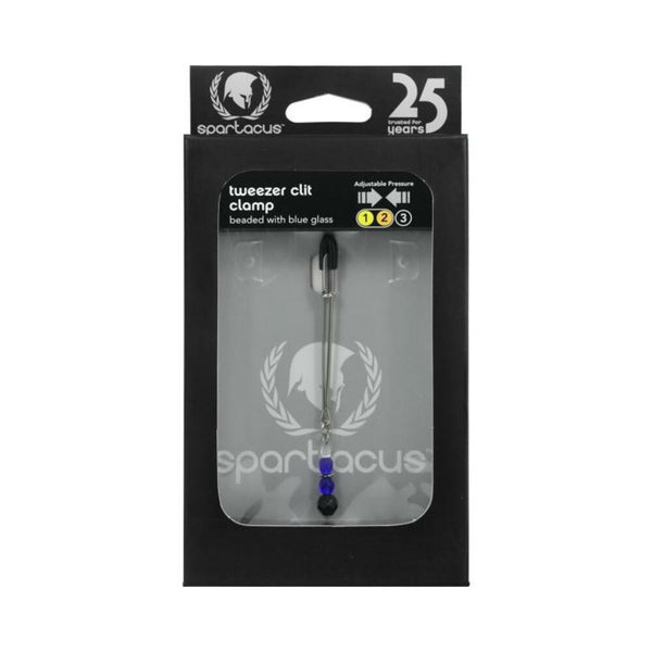 Beaded Clit Clamp With Tweezer Tip Blue