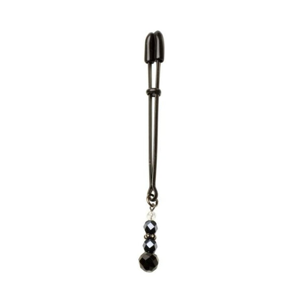 Beaded Clit Clamp With Tweezer Tip - Black