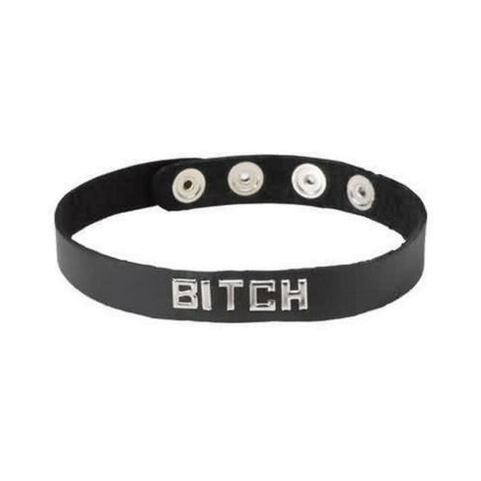 Wordband Collar Bitch  - Black