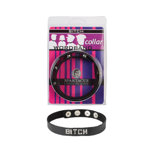 Wordband Collar Bitch  - Black