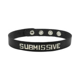 Wordband Collar - Submissive - Black