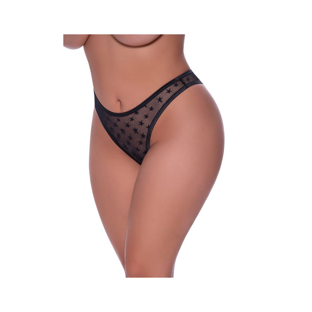 High Leg High Waist Micro Tanga Black 2X