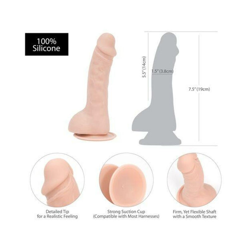 Addiction Brad 7.5 inches Beige Realistic Dildo