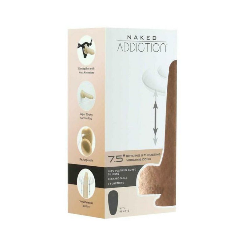 Naked Addiction 7.5 The Freak Vibrating Rotating & Thrusting Dong Vanilla"