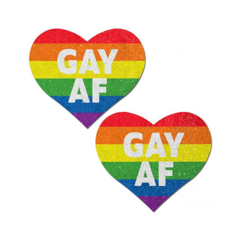 Pastease Glitter Rainbow Gay AF Hearts Pasties