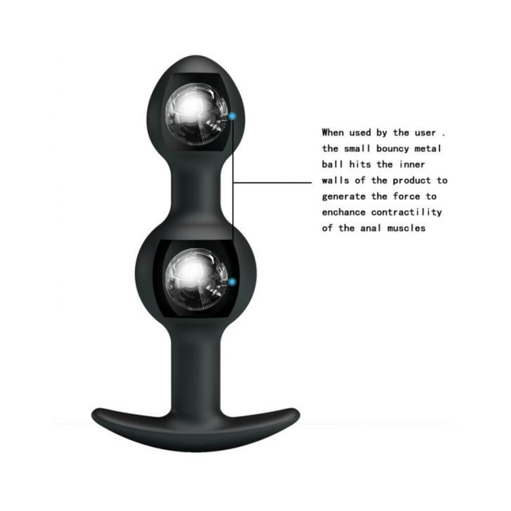 Pretty Love 4.05 inches Silicone Anal Plug with Ball Black
