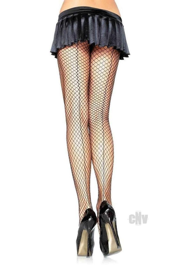 Spandex Industrial Net Backseam Pantyhose - One  Size - Black