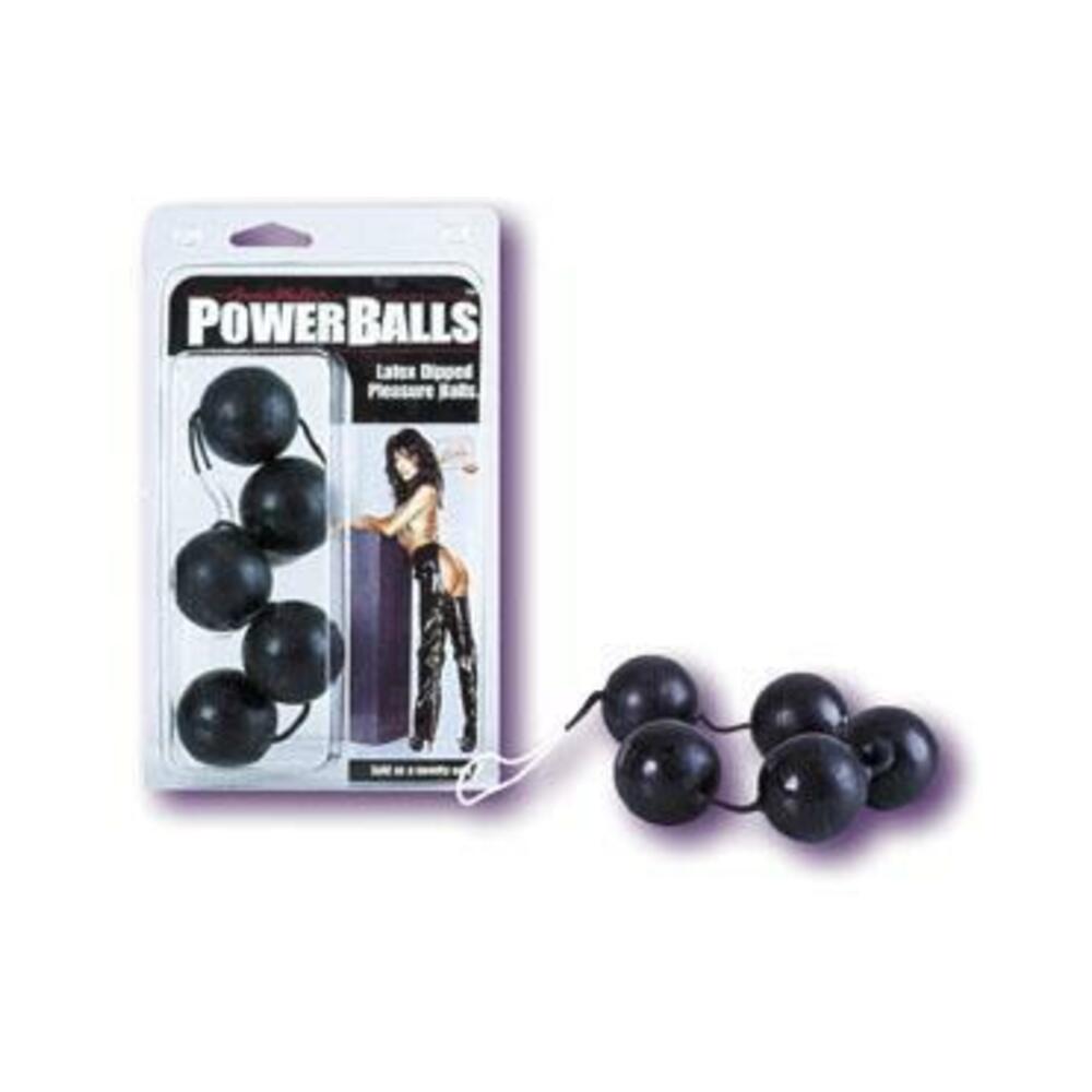 Power Balls Latex Dipped Weighted Pleasure Balls 1.25 Inch - Black