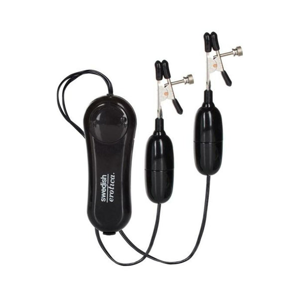 Nipple Play Vibrating Nipple Clamps Black