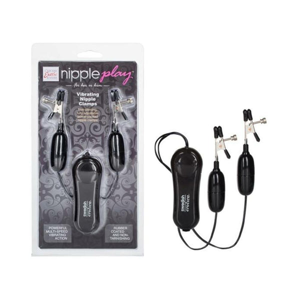 Nipple Play Vibrating Nipple Clamps Black