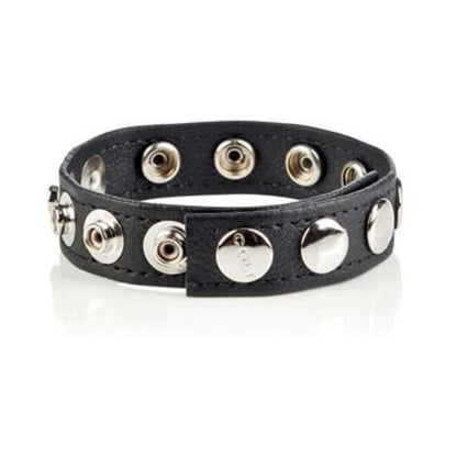 Colt 8 Snap Fastener Leather Strap - Black