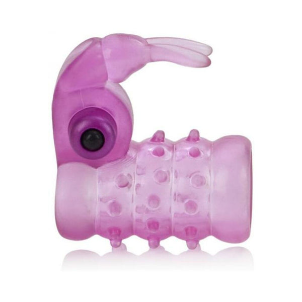Basic Essentials Stretchy Vibrating Bunny Enhancer - Pink
