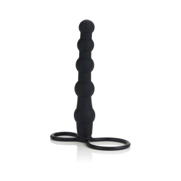 Silicone Love Rider Beaded Dual Penetrator Black