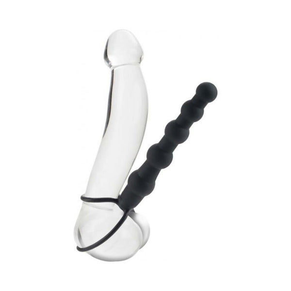 Silicone Love Rider Beaded Dual Penetrator Black