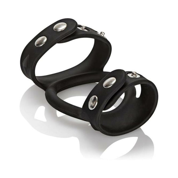 Silicone Tri Snap Cock & Ball Cage Black