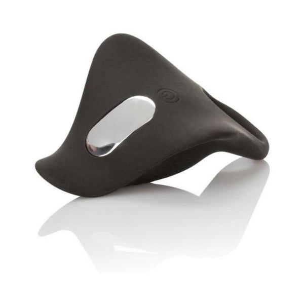 Silicone Rechargeable Remote Pleasurizer Ring Black