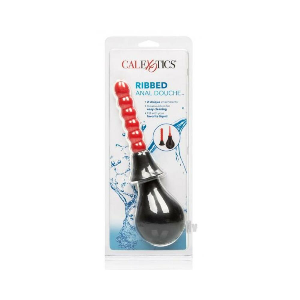 Ribbed Anal Douche Black Red
