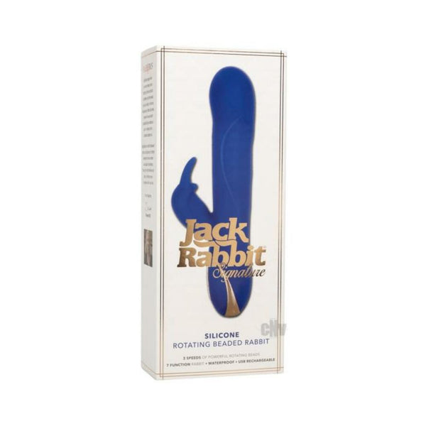 Jack Rabbit Rotating Beaded Rabbit Vibrator Blue