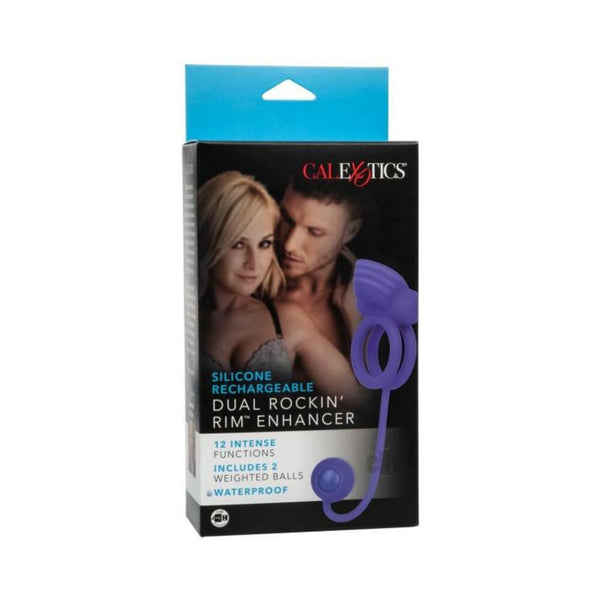 Dual Rockin Rim Enhancer Purple Vibrating Cock Ring